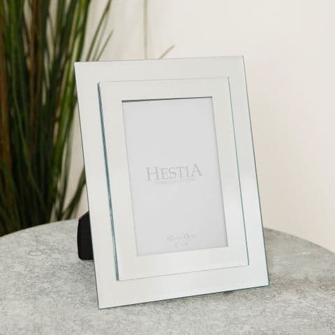 Stepped Mirrored Glass Photo Frame 4 x 6