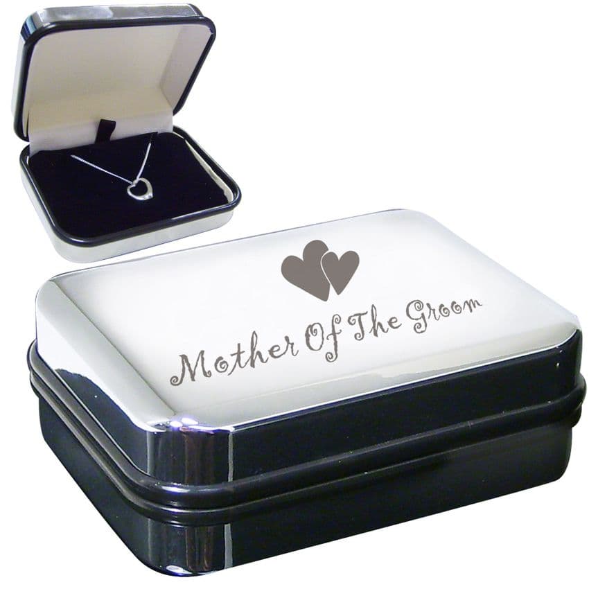 Sterling Silver Mother Of Groom Heart Necklace in silver presentation Box Gift Weddings