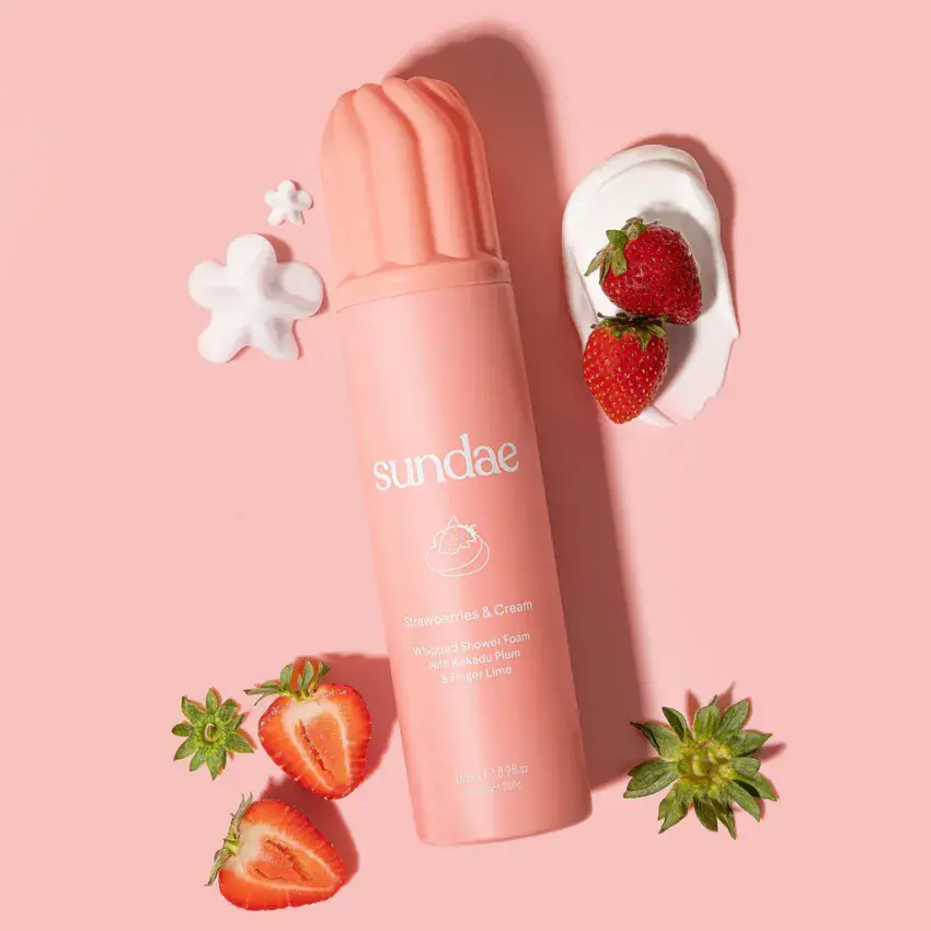 Sundae Strawberries & Cream Shower Foam | Sweet Pamper Gift – Posh Bananas Gifts