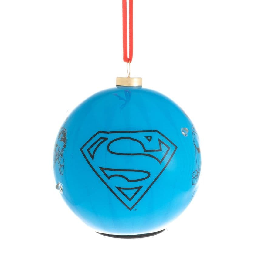 Superman Light Up LED Christmas Bauble DC Comic Gift - Official licensed Warner Bros merchandise
