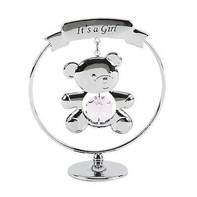 Swarovski Crystal Caketopper Its A Girl - Crystal Keepsake For Baby Girl
