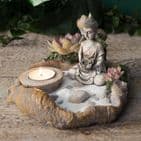 Thai Buddha Tabletop Mini Zen Garden Kit Candle Holder