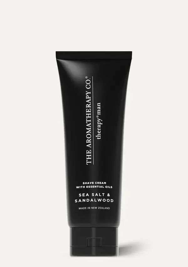 The Aromatherapy Company Sandalwood & Sea Salt Therapy Man shaving cream gift - Enriched With Essential Oils - Gift For Men.