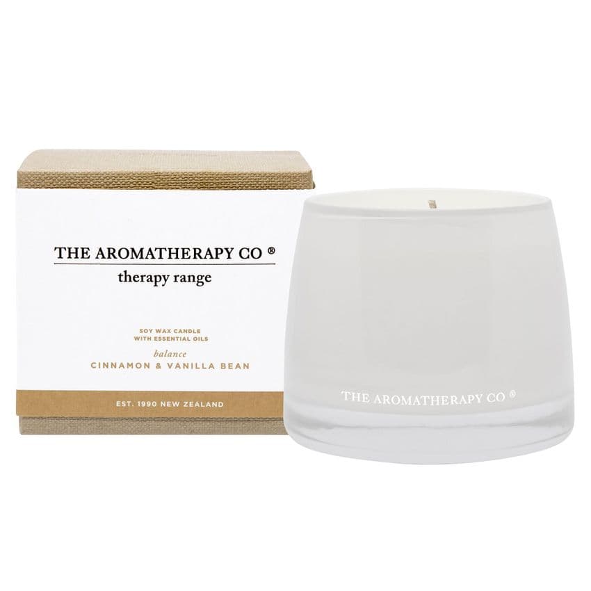 The Aromatherapy Company Cinnamon and Vanilla Bean Therapy Candle 260g - Balance - natural essential oil gift