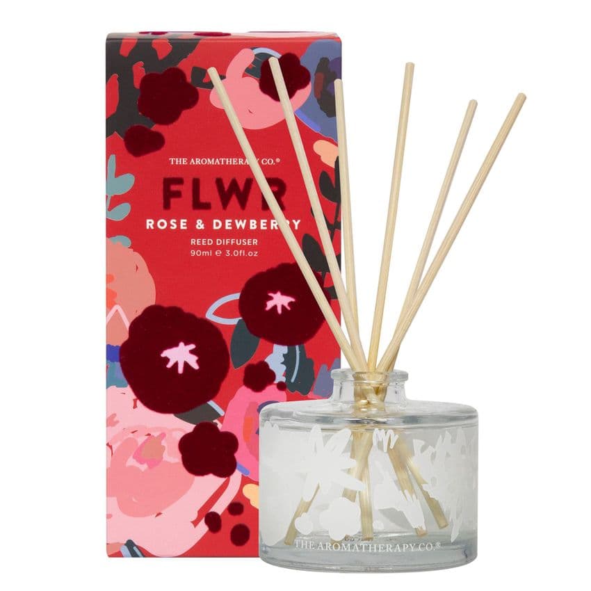 The Aromatherapy Company Rose & Dewberry FLWR Reed Diffuser Gift for girls birthday and Mothers Day