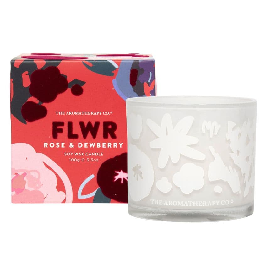 The Aromatherapy Company Rose & Dewberry FLWR scented candle Gift for her birthday and Mothers Day