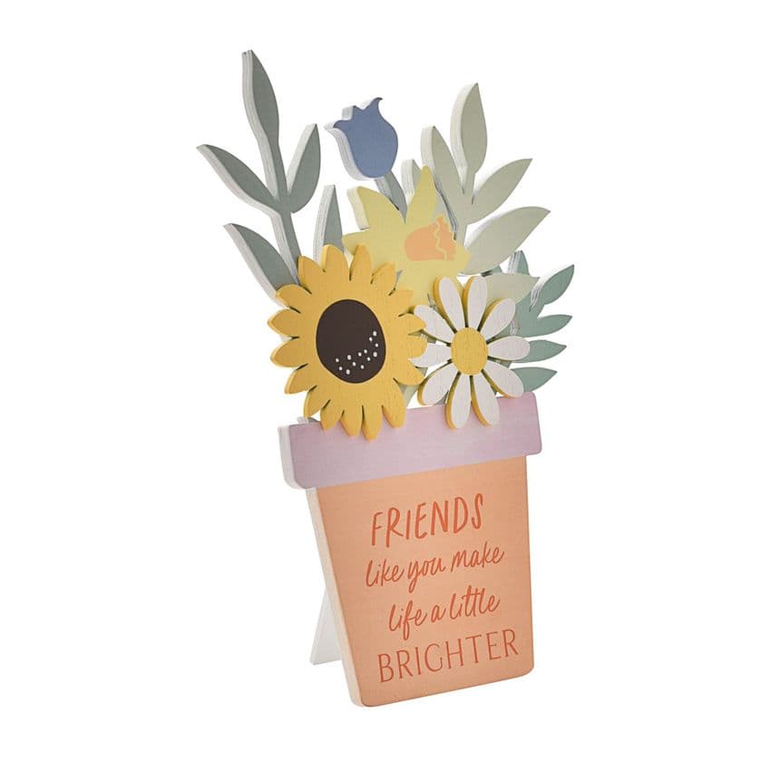 The Cottage Garden Wooden Flower Pot Gift plaque ornament For Friends birthday