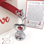 The Everlasting Tulip - I Love You Chrome Plated Tulip With Austrian Crystals Valentine and Anniversary gift for wife and girlfriend.