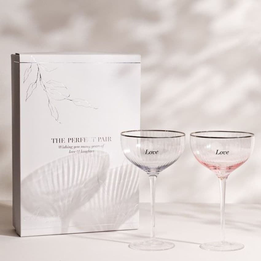 The Perfect Pair Set Of 2 Luxury Champagne Glasses Love Gift for anniversary, wedding and engagement