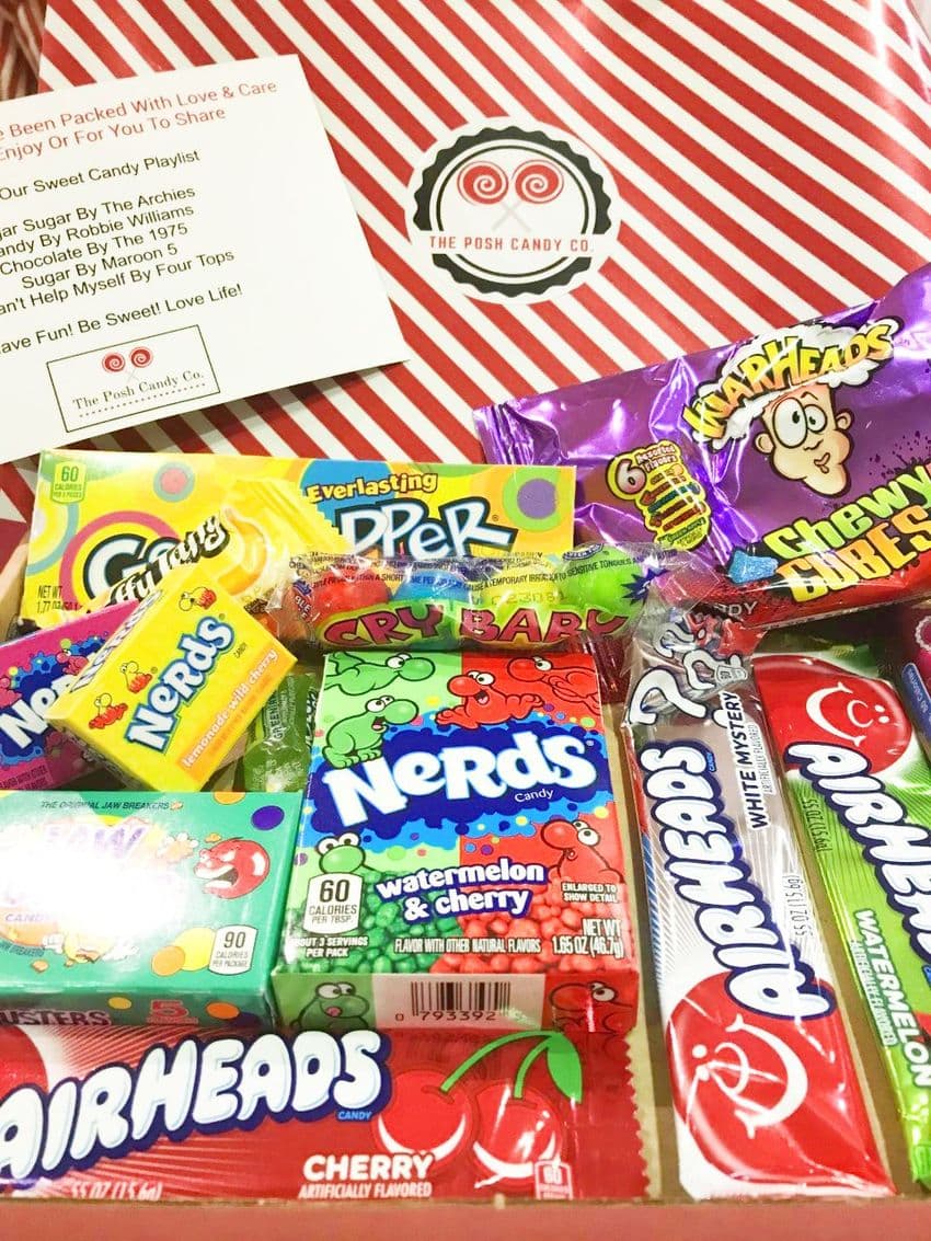 The Posh Candy Company American Sweets Treat Box. The perfect gift for a sweet lover for Christmas and birthdays.