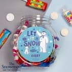 The Snowman and The Snowdog Personalised Mini Sweet Jar Christmas Gift   Perfect stocking filler, secret santa for table gift at Christmas.