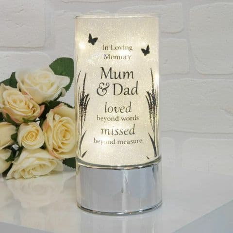 Thoughts Of You Memorial Tube Light Home Ornament for Mum and Dad