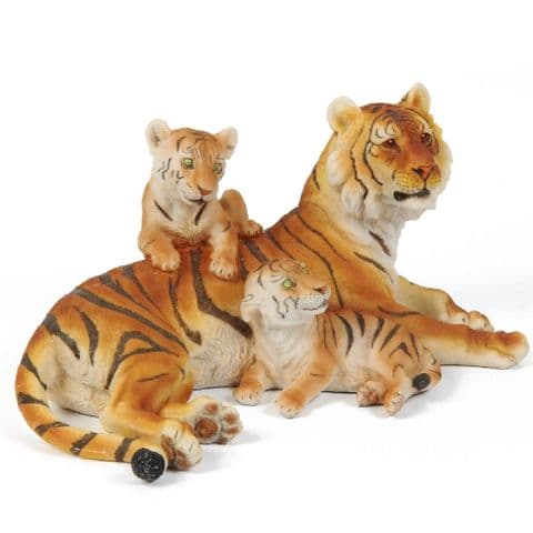 Tiger Figurine Home Ornament With Cubs