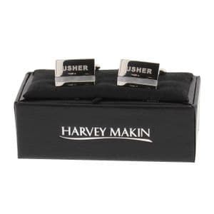 Usher Wedding Cufflinks - Wedding Accessories For Men - Silver Plated Cuff links For Usher