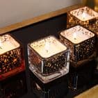 Vanilla Scented Glass Jar Decorative Candles Set of 4 Home Decor Gift