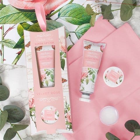 Velvet Rose Hand Cream & Lip Balm Gift Set – Vintage Rose Collection