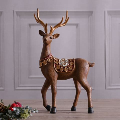 Vintage Majestic Reindeer Christmas Figurine Traditional Ornament Decoration