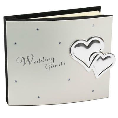 WEDDING GUEST BOOK - SPECIAL SILVER GUEST BOOK FOR WEDDING = WEDDING PRESENT