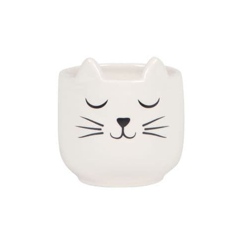 White Cats Whiskers Mini Planter - Cat Design Plant and succulent holder