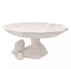 White Ceramic Bunny Cake Display Stand - Easter Fun  Home Accessory