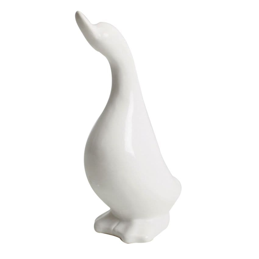 White Ceramic Duck Ornament - Country Living Decorative Duck Figurine