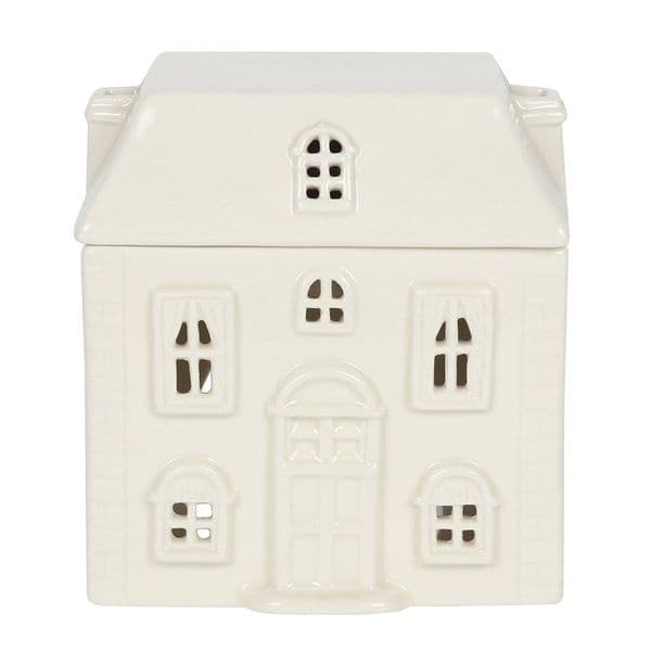 White Ceramic House Oil and Melt Burner