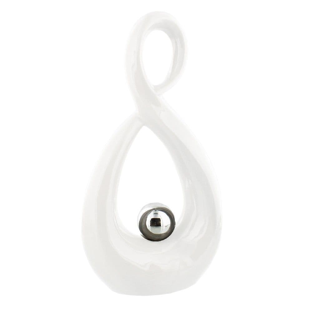 White Ceramic Infinity Sculpture - Minimalist Home Ornament promoting ...