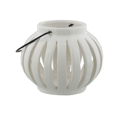 White Ceramic Minimalist Candle Lantern Tealight Holder Home Ornament