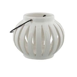 White Ceramic Minimalist Candle Lantern Tealight Holder Home Ornament