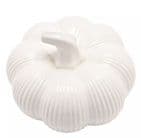 White Ceramic Pumpkin Ornament 14.5cm - Autumn Home Accessories