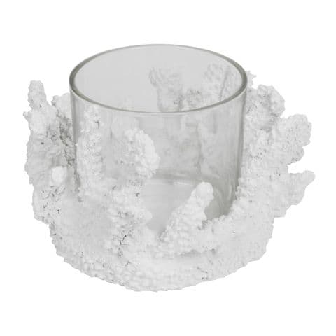 White Coral Candle Holder Decorative Beach Theme Home Ornament
