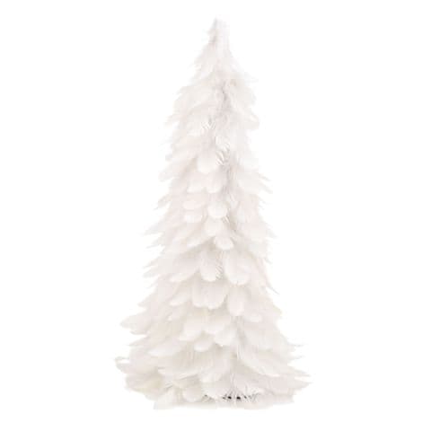 White Feather Christmas Tree Ornament Decoration 40cm