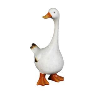White Goose Figurine - Country Living White Goose Ornament for Home and Garden