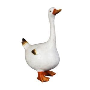 White Goose Figurine - Country Living White Goose Ornament for Home and Garden Medium