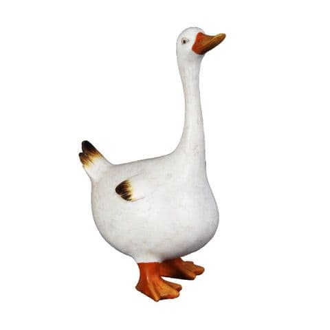 White Goose Figurine - Country Living White Goose Ornament for Home and Garden Medium