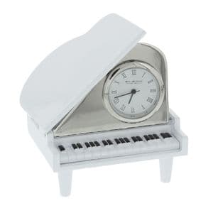 White Grand Piano Minature Clock - Gift Idea For Christmas