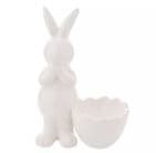 White Porcelain Standing Bunny Ornament With Planter
