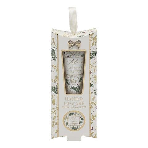 White Snowdrop Christmas Hand Cream & Lip Balm Gift Set