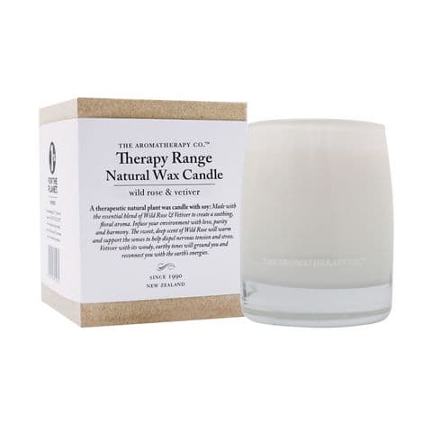 Wild Rose & Vetiver Scented Aromatherapy Candle To Promote Calm and Wellbeing