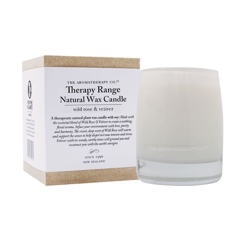 Wild Rose & Vetiver Scented Aromatherapy Candle To Promote Calm and Wellbeing