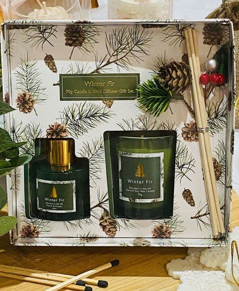 Winter Fir  Christmas Woodland Mini Candle & Diffuser Set