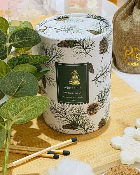 Winter Fir  Christmas Woodland Scented Candle in Decorative Box