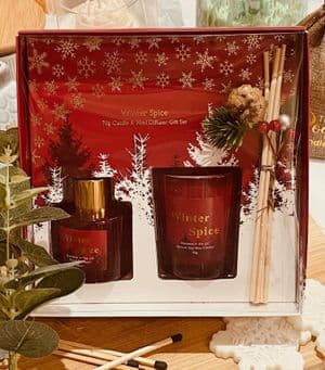 Winter Spice  Mini Scented Candle & Diffuser In Christmas Gift Box