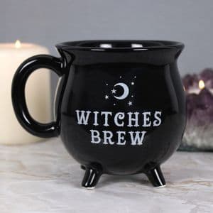 Witches Brew Black Cauldron Shaped Mug Gift