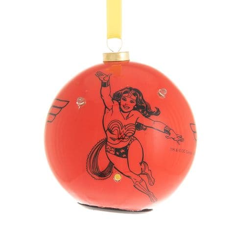 Wonder Woman Light Up LED Christmas Bauble Official DC Comics Gift