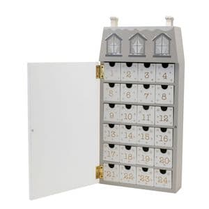 Wooden House Advent Calendar With Treat Drawers Traditional Christmas Decoration
