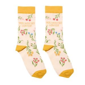 Yellow Wild Flower 'You Are So Lovely' Socks By The Cottage Garden