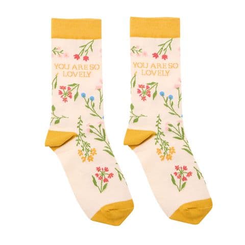 Yellow Wild Flower 'You Are So Lovely' Socks By The Cottage Garden