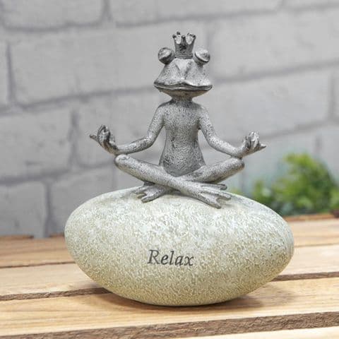 Yoga Frog On A Stone Country Living Zen Garden Ornament - Relax