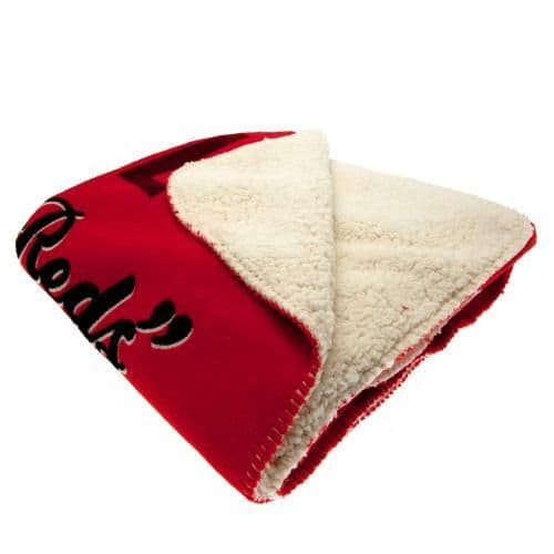 Manchester United Sherpa Blanket Man Utd Merchandise [ Football Gifts